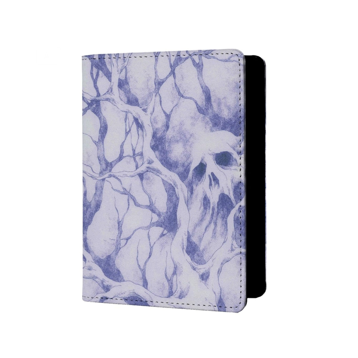 Womens Skull Print Passport Cover Leather Floral Passport Holder Protector with Credit Card Slots Passport Holder for Travel Blue Green Purple Onesize
