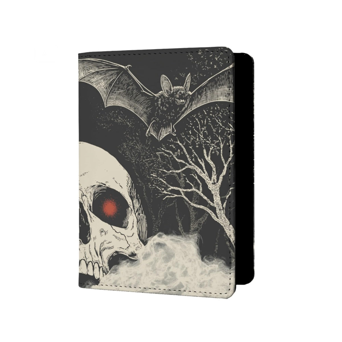 Mens Retro Skull Passport Holder for Travel Womens Skeleton Passport Cover Protector with Credit Card Slots Card Case Cover Black Orange Rainbow Onesize