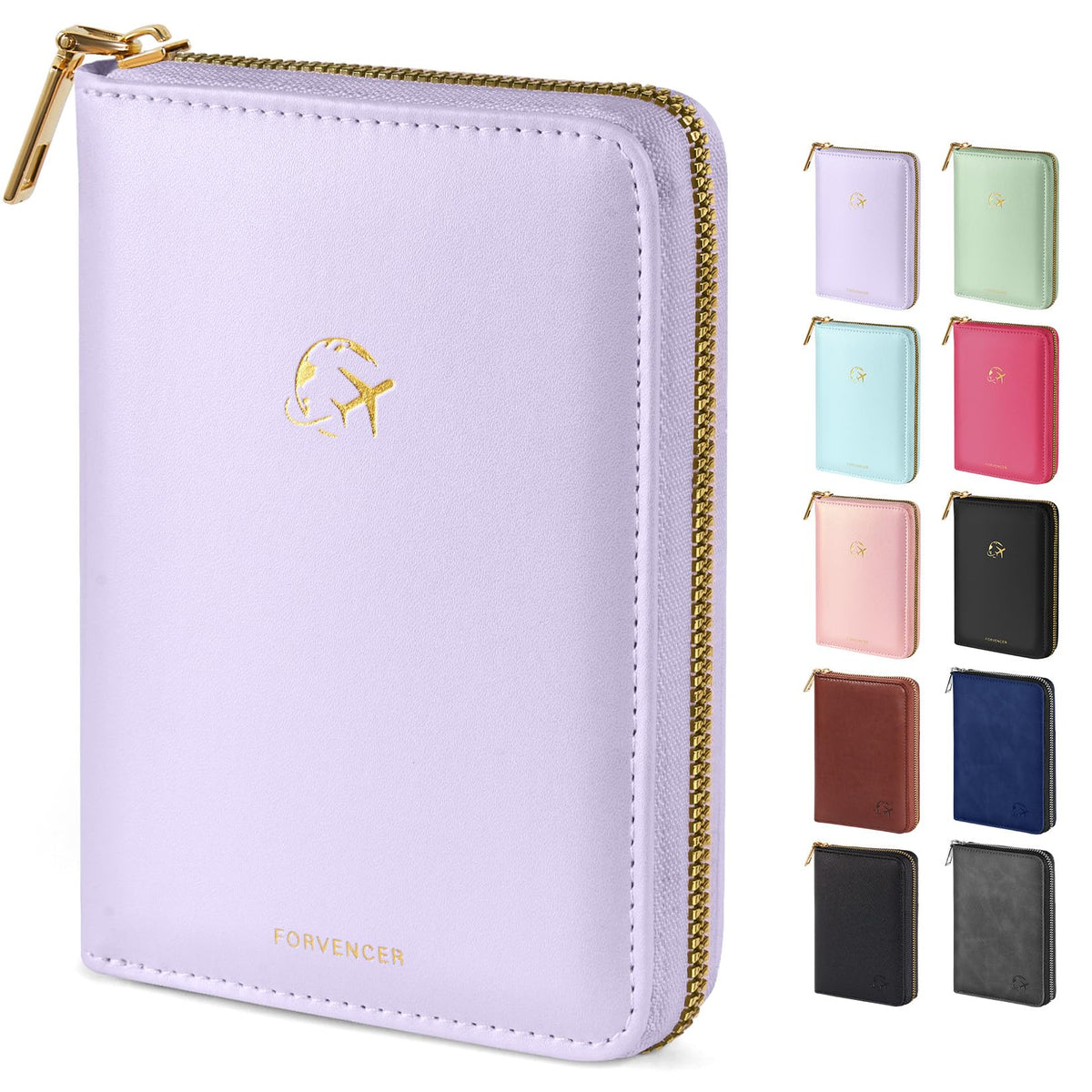 Forvencer Safe Zipper Passport Holder Cover, Passport Wallet for Travel