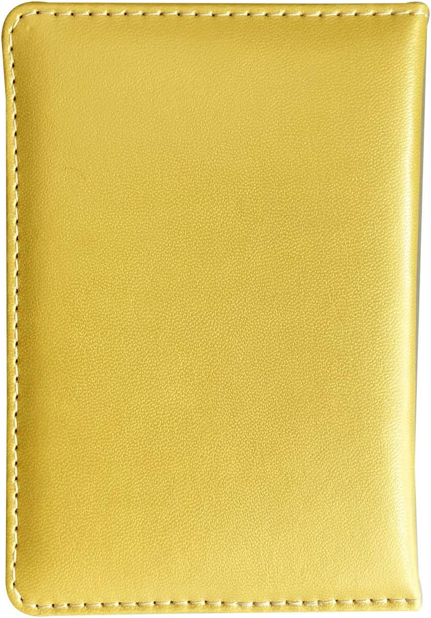 Missmore Premium PU Leather Passport Holder - USA Logo Printed | Stylish, Durable, Travel Essential (N-GD-Yellow)