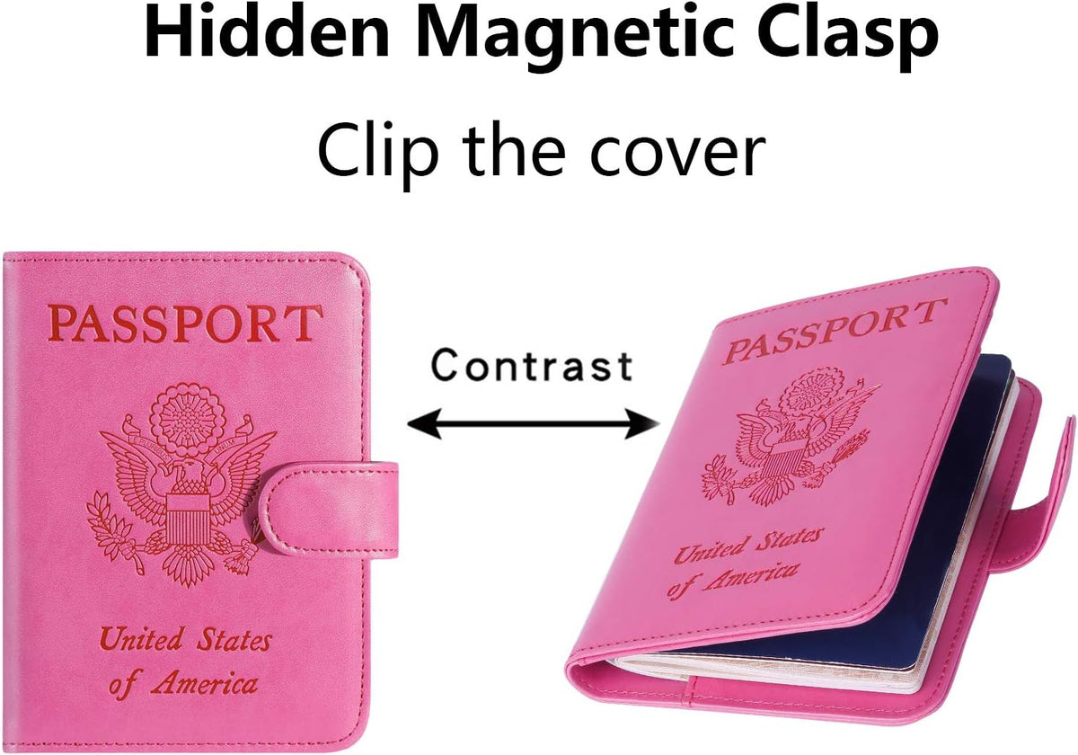 Passport Holder Cover Wallet RFID Blocking, Travel Essentials