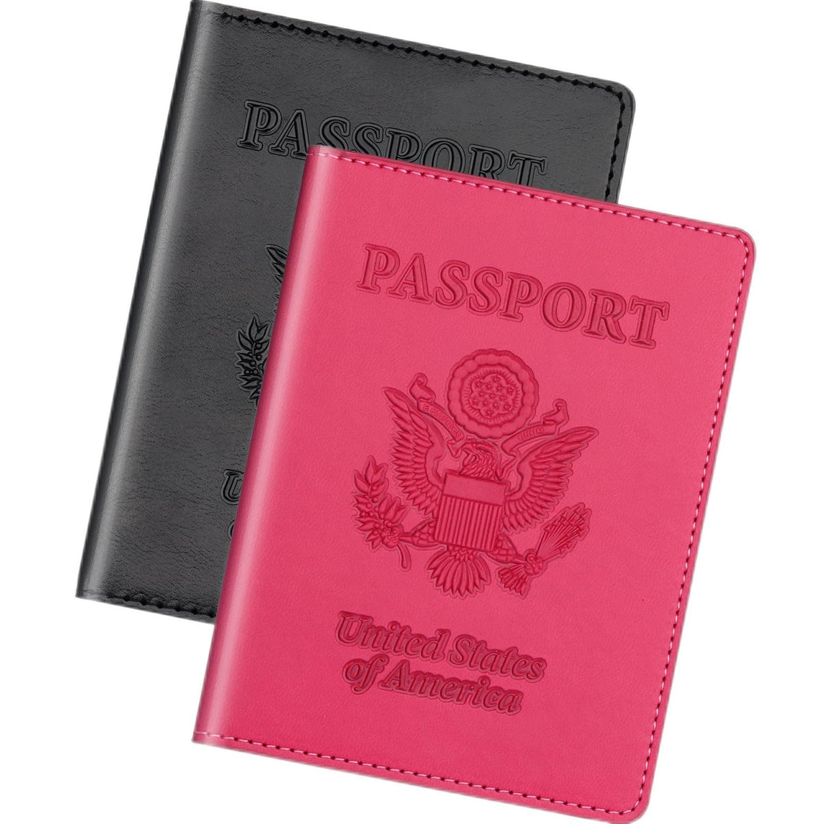 Herain Passport Holder for Travel Essentials, 2 Pcs Passport Holder Cover Case Travel Gifts Women Men Family, RFID Passports Book Card Holders Travels Cruise Accessories Must Haves