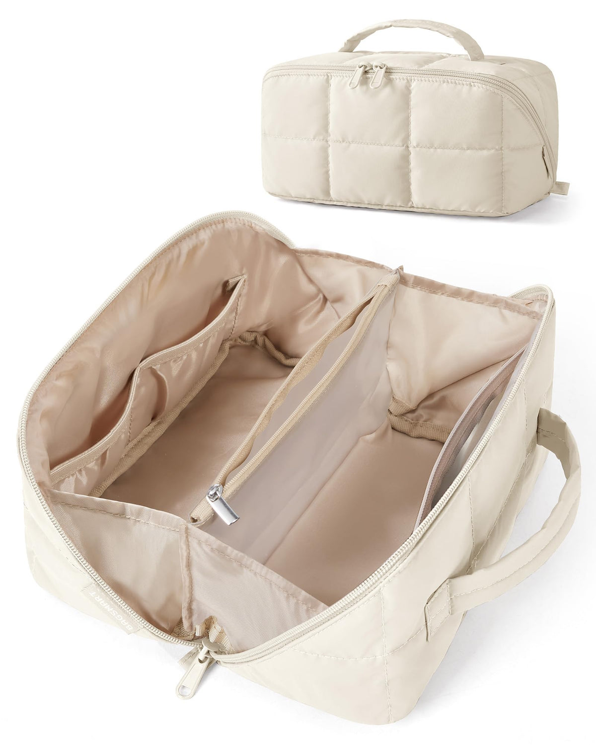 BAGSMART Easy-Access Makeup Bag, Water-Resistant Travel Toiletry Organizer