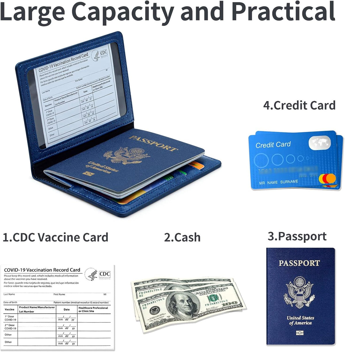 Passport Holder Wallet Cover Case RFID Blocking Slot Travel Accessories