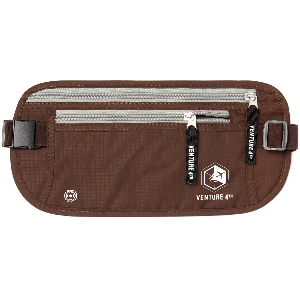 VENTURE 4TH Travel Money Belt, RFID Blocking Passport Holder - Black