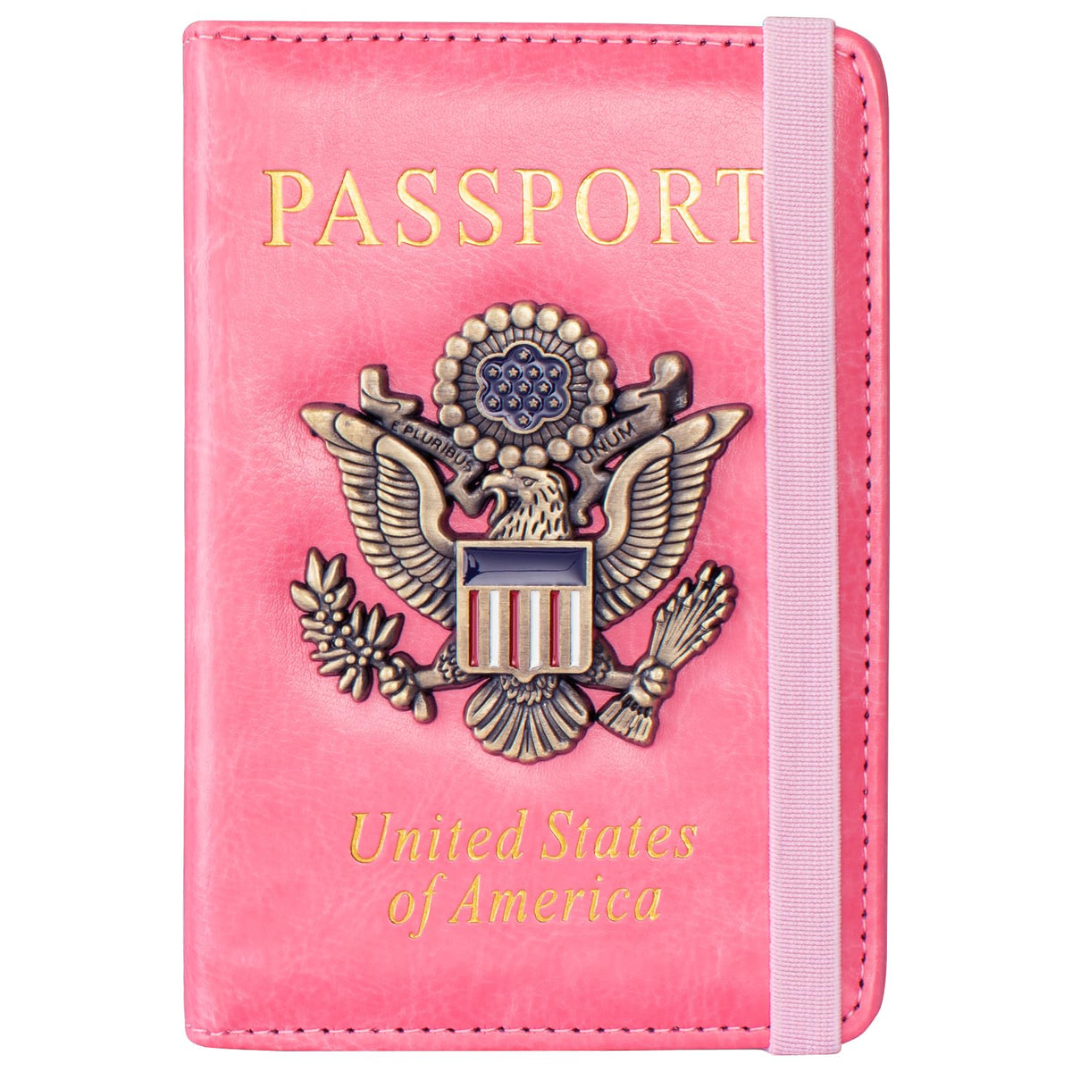 Passport Holder and Card Slot Combo RFID Blocking Leather Travel Passport Wallet for Men and Women US Passport Cover, Blue
