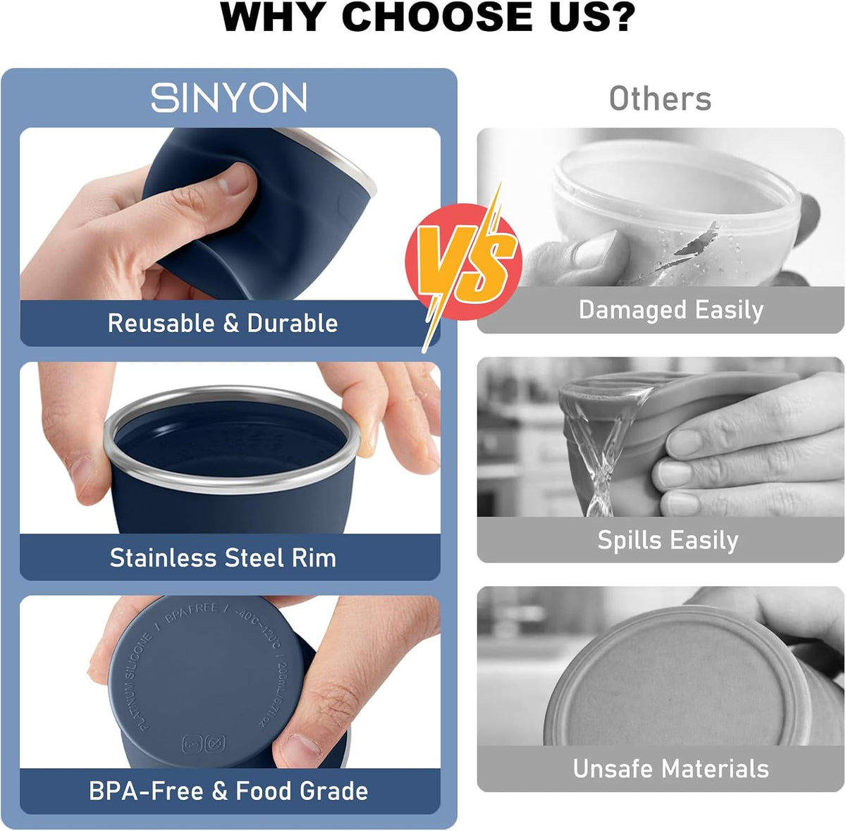 Collapsible Travel Cup, Foldable Water Cup with Lid, for Travel