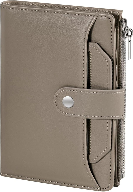 Dadanism RFID Blocking Passport Holder Travel Wallet for Women, Khaki Brown
