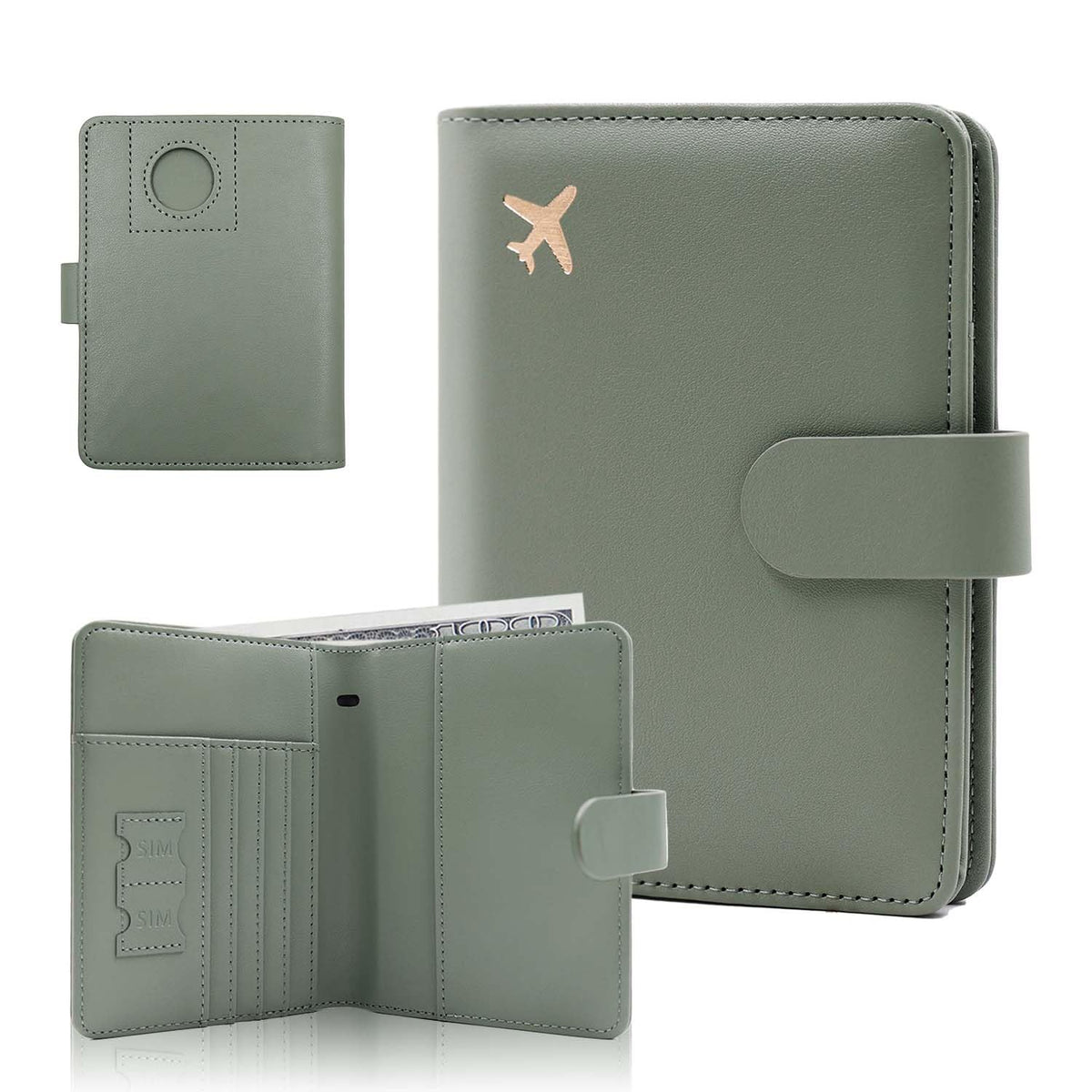 Melsbrinna Premium Leather Passport Holder Covers Case, Waterproof Rfid Blocking Travel Wallet Passport Holder with Pen Holder, Cute Passport Book for Women/Men