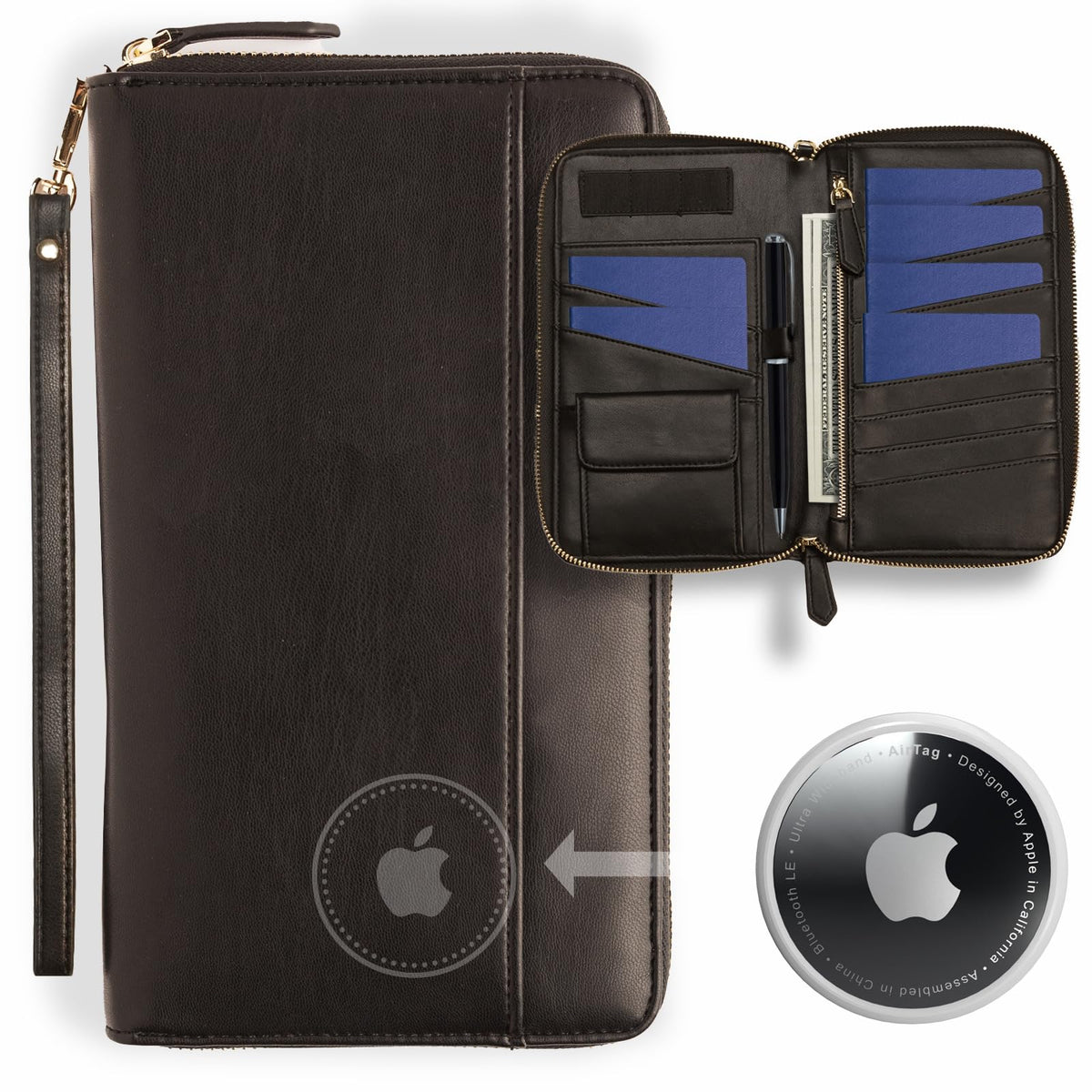 Travel Document Organizer - RFID Passport Wallet Case Family Holder Id Wristlet
