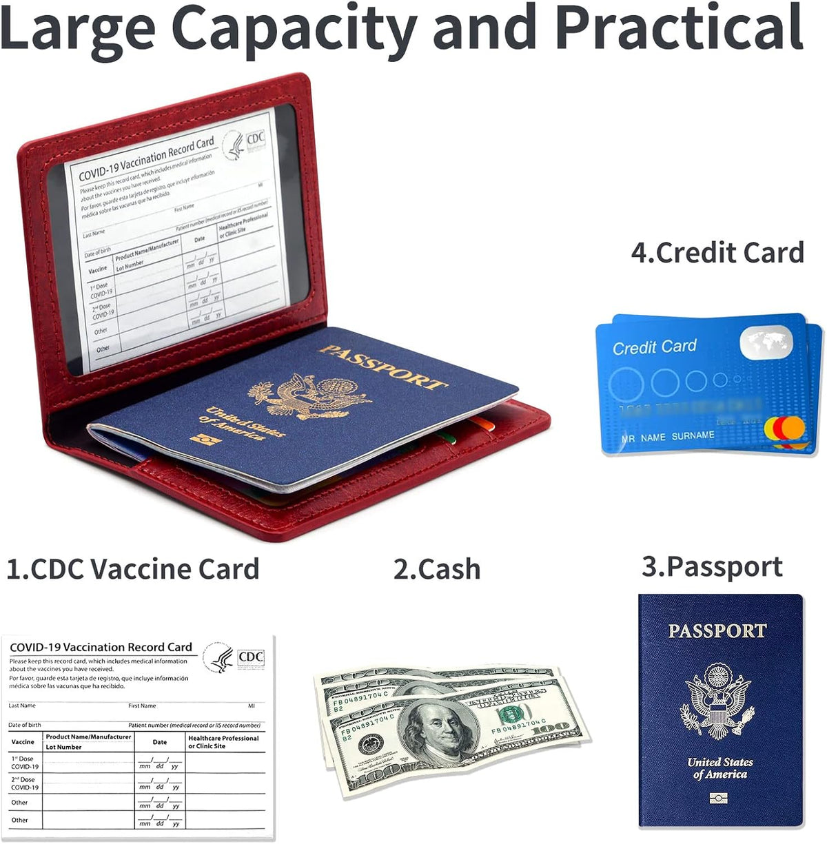 Passport Holder Wallet Cover Case RFID Blocking Slot Travel Accessories