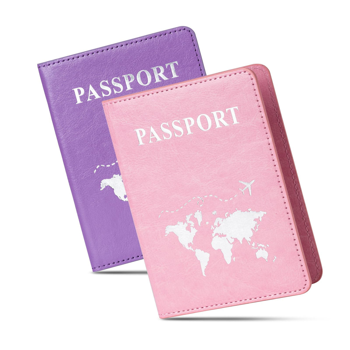 2 Pcs Passport Holders，Ultra Slim Passport Wallet for Travel Essentials