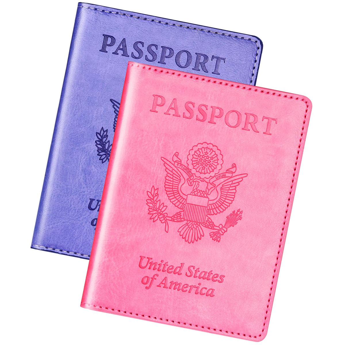 Herain Passport Holder for Travel Essentials, 2 Pcs Passport Holder Cover Case Travel Gifts Women Men Family, RFID Passports Book Card Holders Travels Cruise Accessories Must Haves