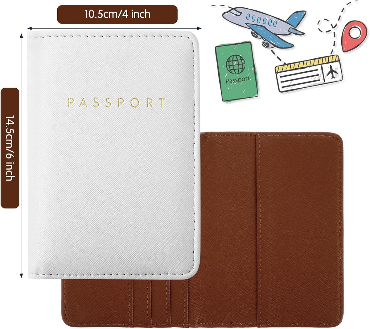 Frienda 2 Pcs Passport Holder Covers Waterproof Leather