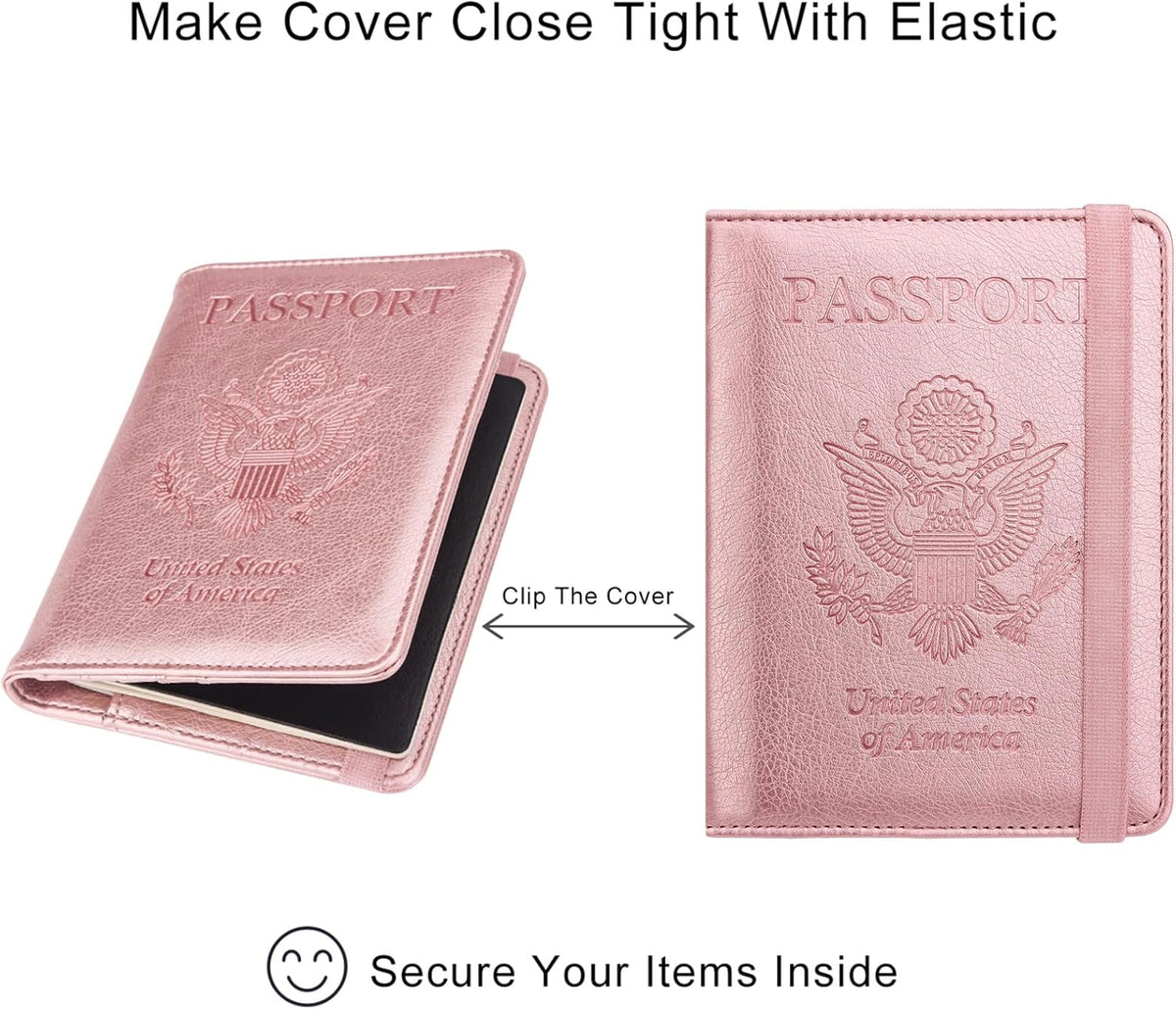 WALNEW Passport Holder for Travel, RFID Blocking Passport Wallet & Cover