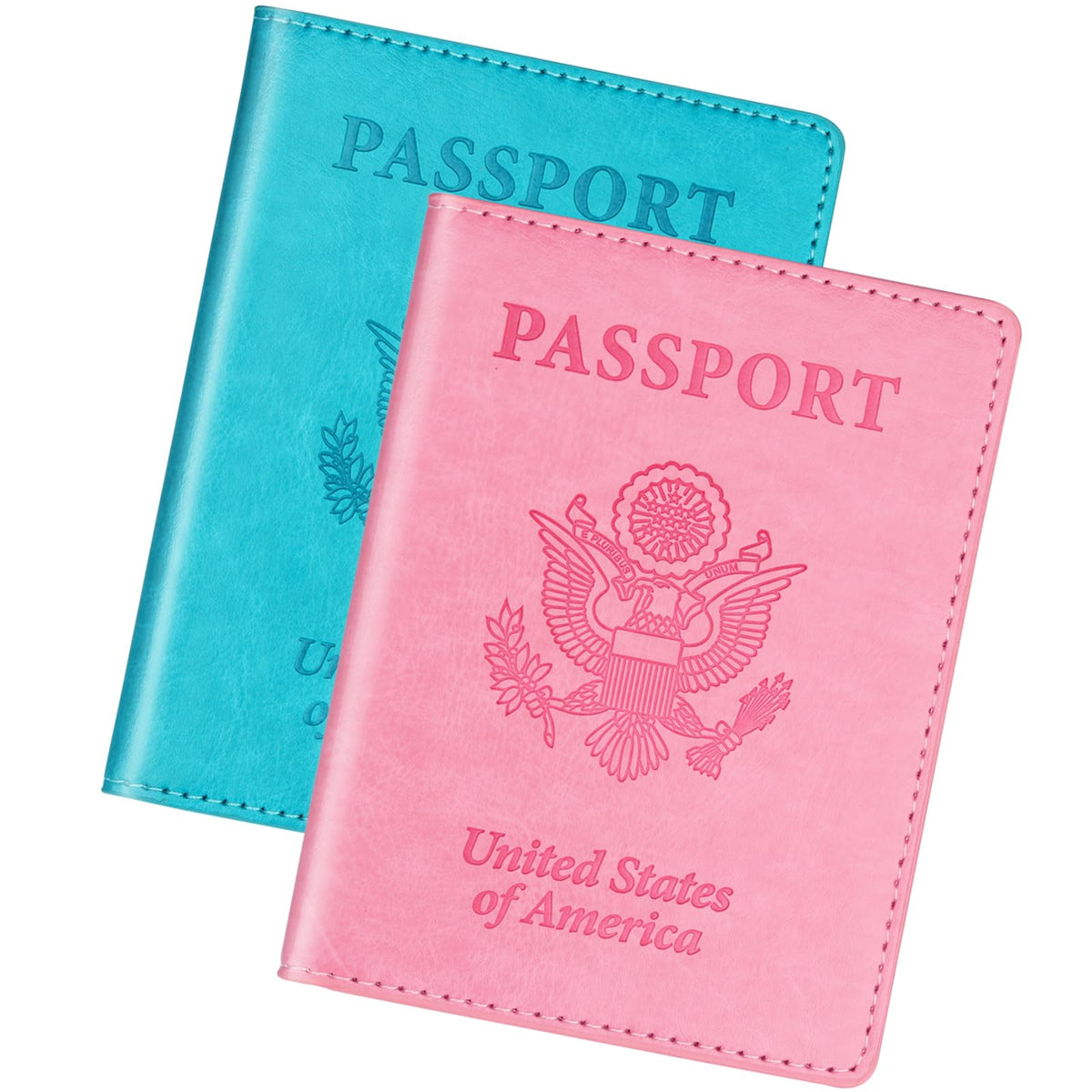 Herain Passport Holder for Travel Essentials, 2 Pcs Passport Holder Cover Case Travel Gifts Women Men Family, RFID Passports Book Card Holders Travels Cruise Accessories Must Haves