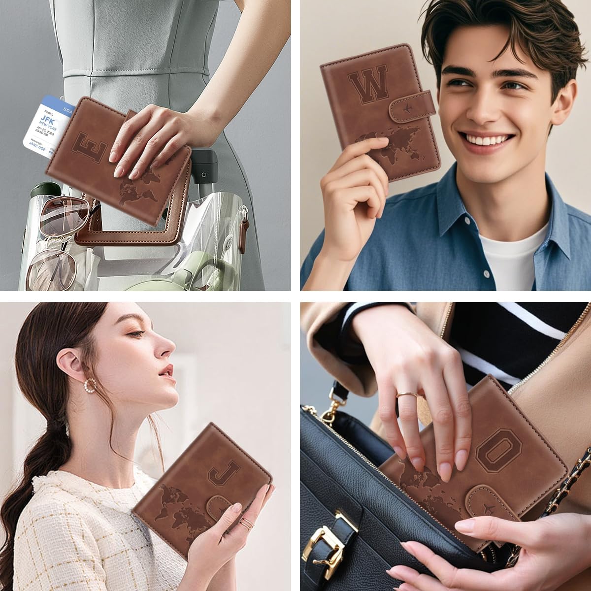 Passport Holder Wallet Cover Personalized Initial Travel Essentials