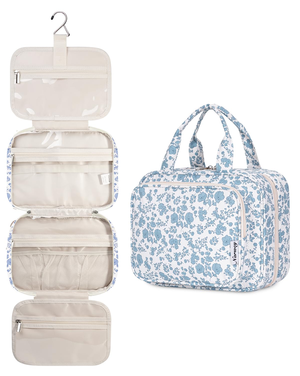 Narwey Hanging Toiletry Bag for Women, Travel Makeup Cosmetic Organizer Bag