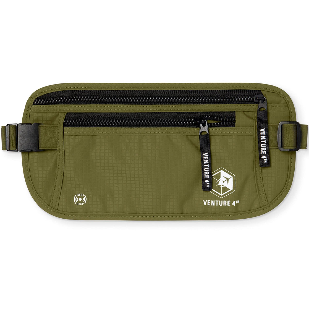 VENTURE 4TH Travel Money Belt, RFID Blocking Passport Holder - Black