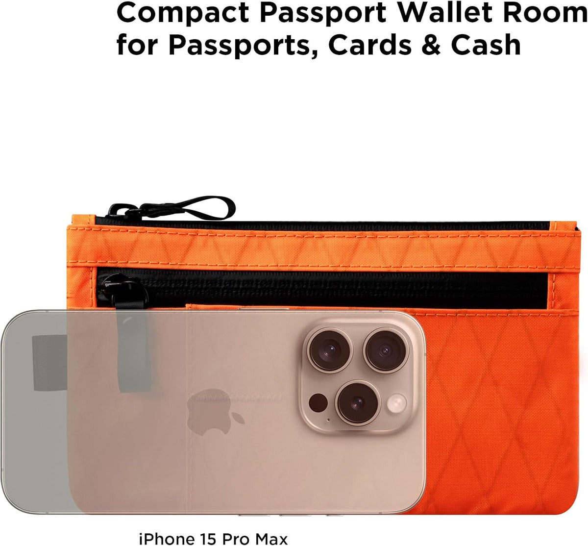 ALPAKA Zip Clutch RFID Blocking Zipper Wallet Passport Holder Hot Orange