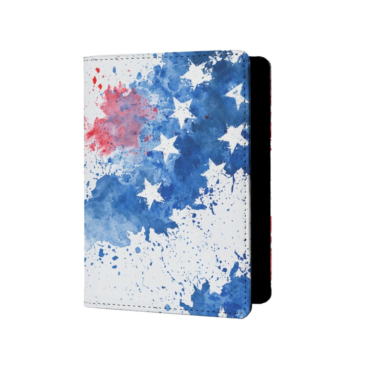 Mens Distressed USA Flag Passport Holder for Travel Womens American Flag Passport Cover Protector with Credit Card Slots Black Brown Orange Onesize