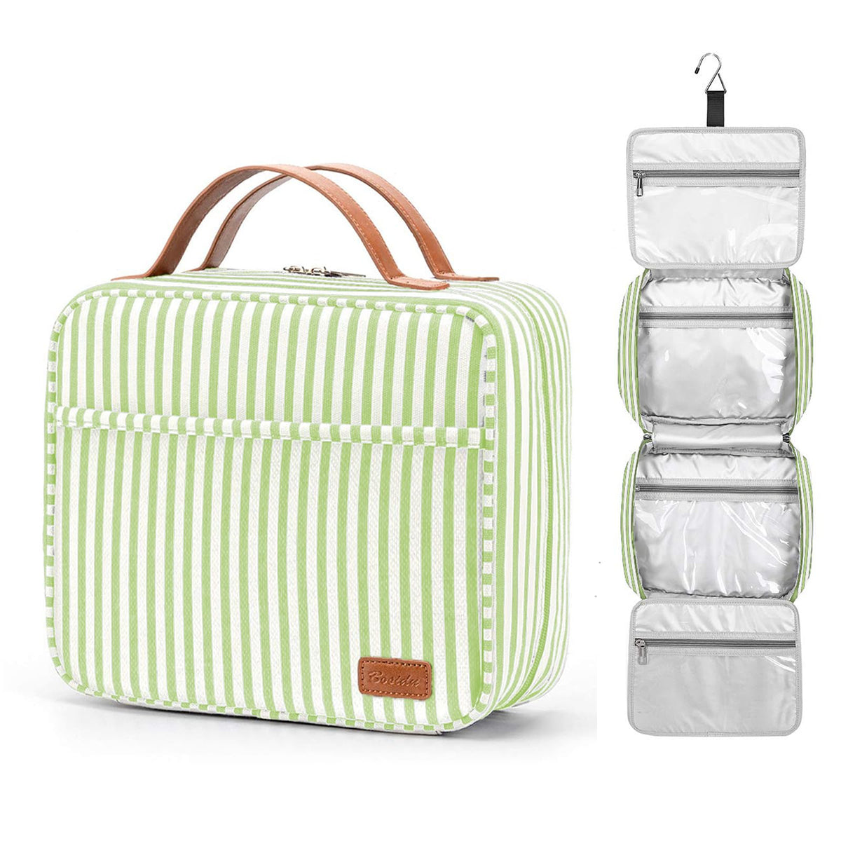 Bosidu Hanging Travel Toiletry Bag,Large Capacity Cosmetic Travel Toiletry Organizer for Women with 4 Compartments & 1 Sturdy Hook,Perfect for Travel/Daily Use/Christmas