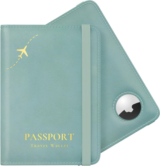 Stouchi AirTag Passport Holder – Slim RFID Travel Wallet
