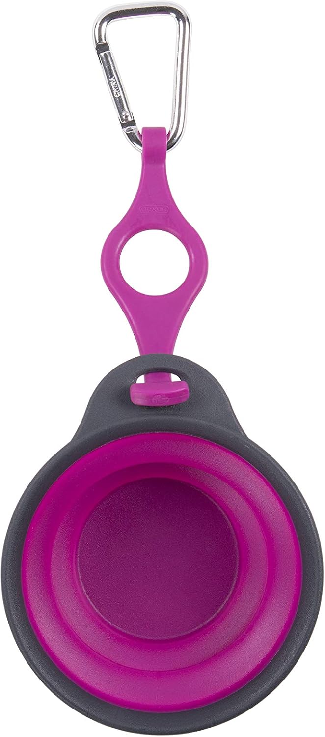 Dexas Pets Collapsible Travel Cup, Small/1 Cup Capacity, Light Gray