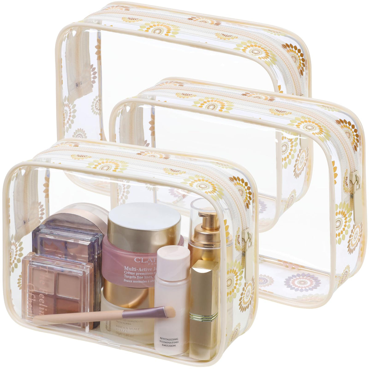 PACKISM TSA Approved Toiletry Bag - Clear Makeup Bag for Travel, Rose Pink