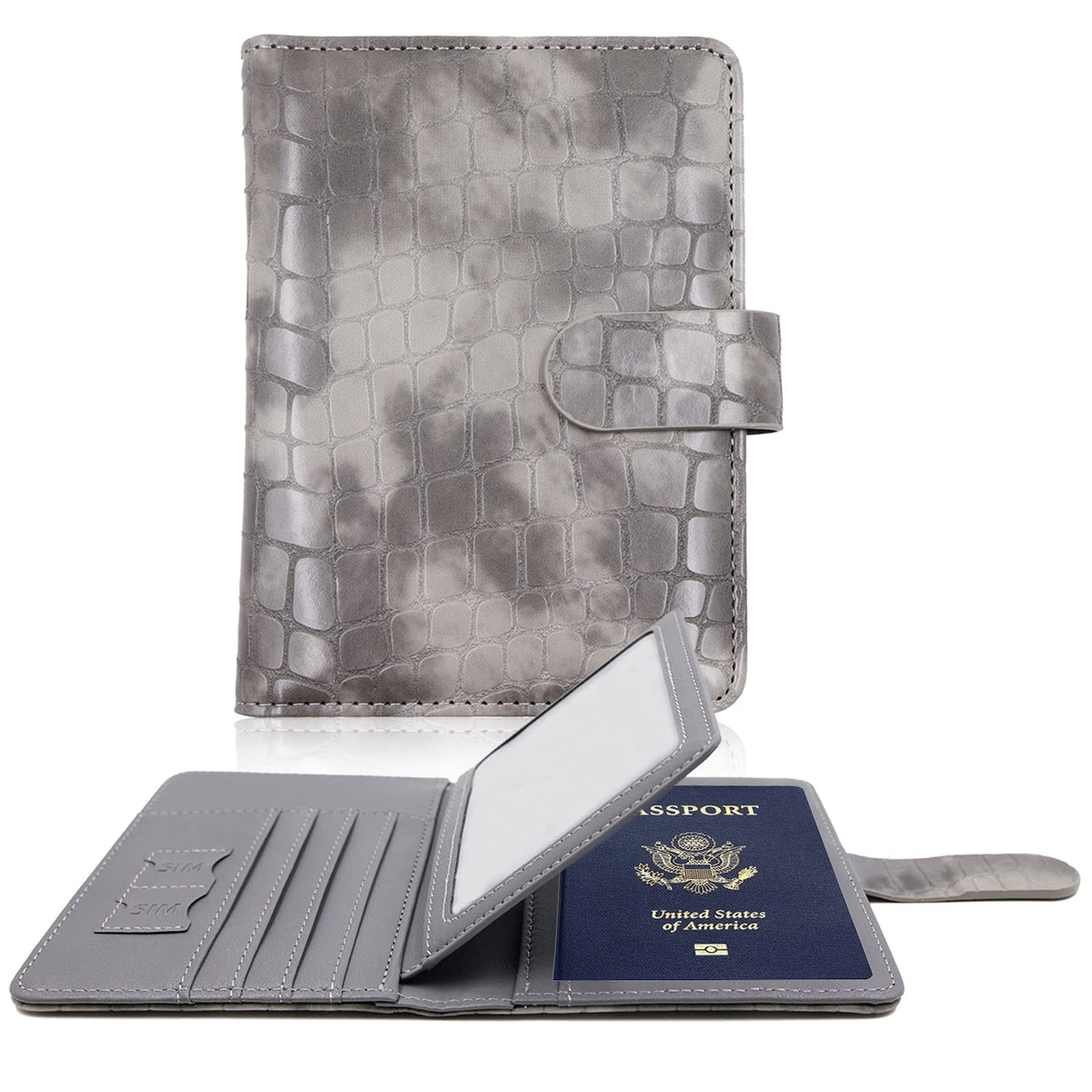 Melsbrinna Rfid Passport Holder for Travel women/Men, Cute Passport Wallet Rfid Blocking Card Slots, Rfid Passport Cover/CaseTravel Wallet, Passport Book Holder (1, Black)
