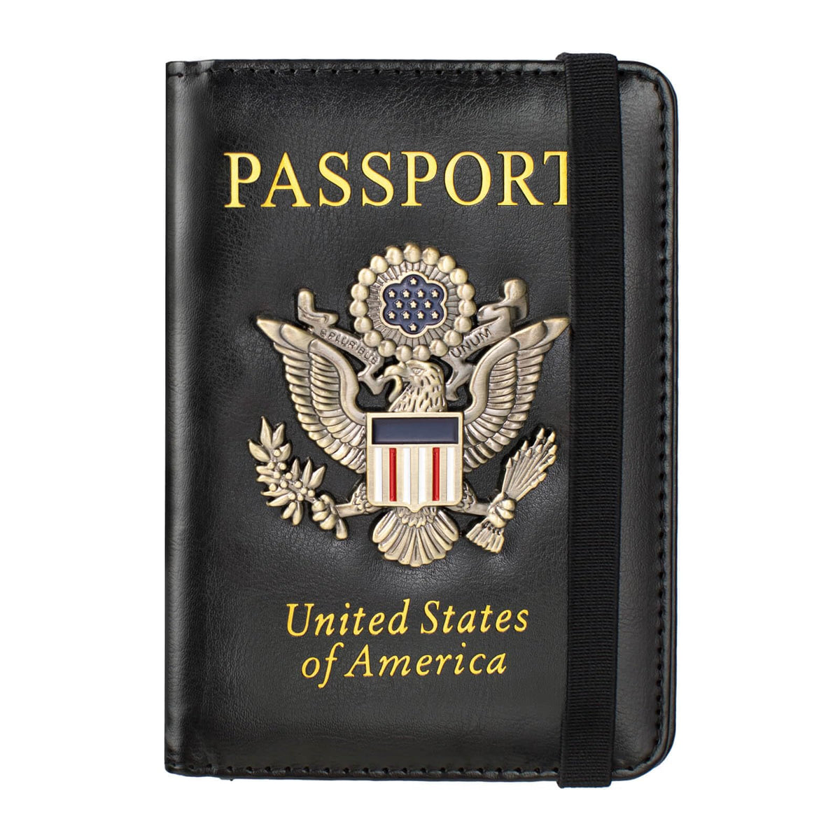 Passport Holder and Card Slot Combo RFID Blocking Leather Travel Passport Wallet for Men and Women US Passport Cover, Blue