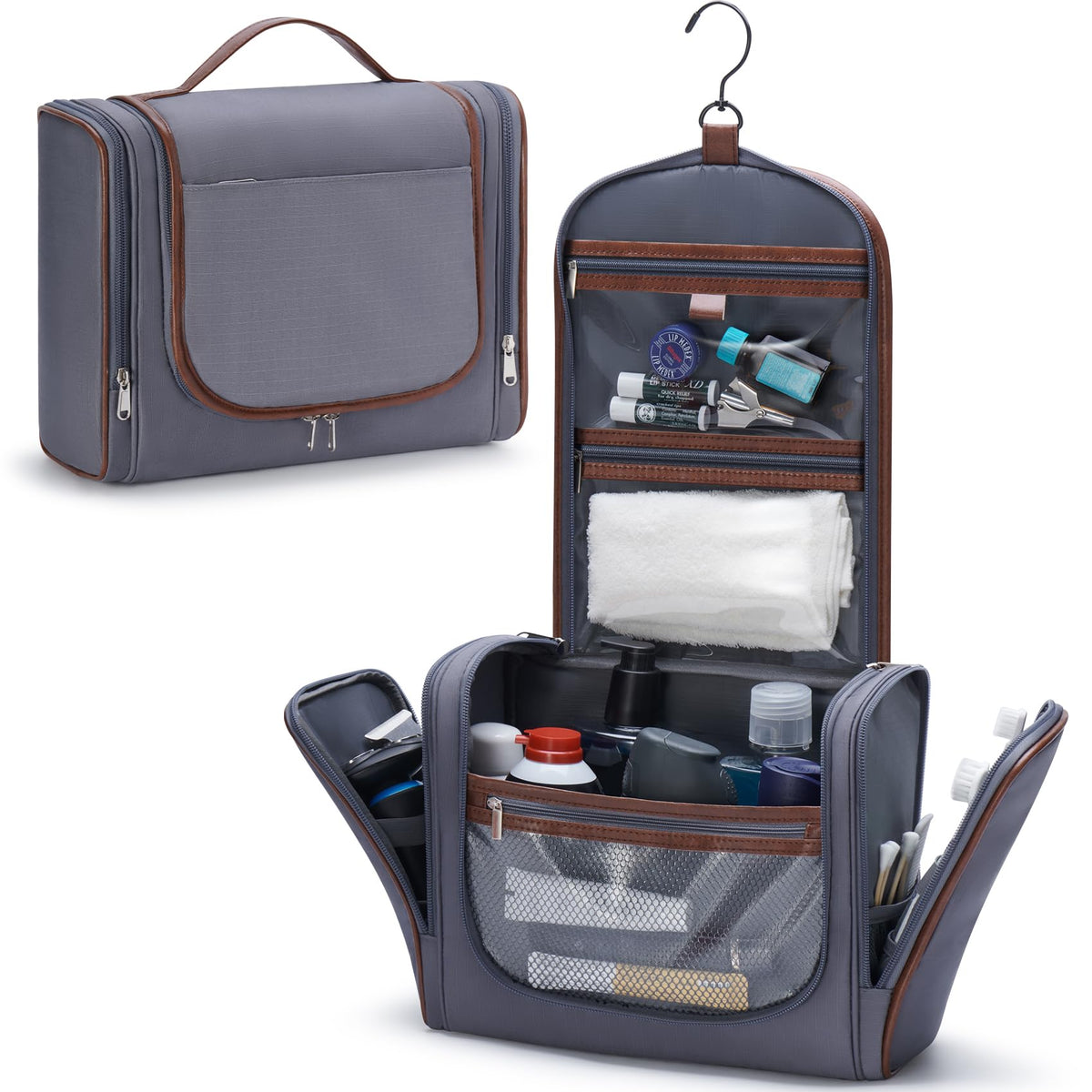 ZAHNI Men’s Hanging Toiletry Bag, Large Capacity Toiletry Organizer