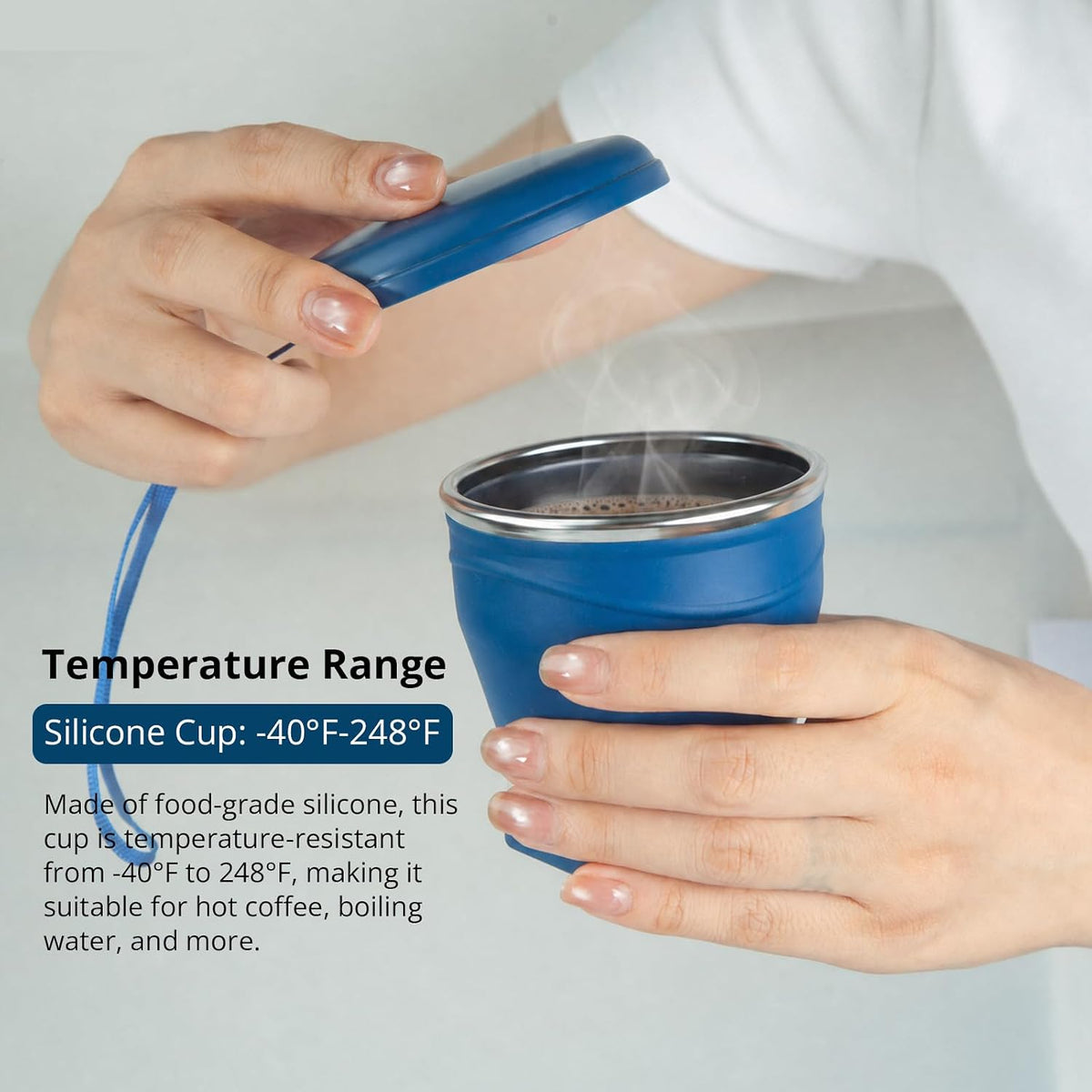 2PCS 8.8oz Collapsible Cup Silicone Foldable Cup for Camping Hiking Travel