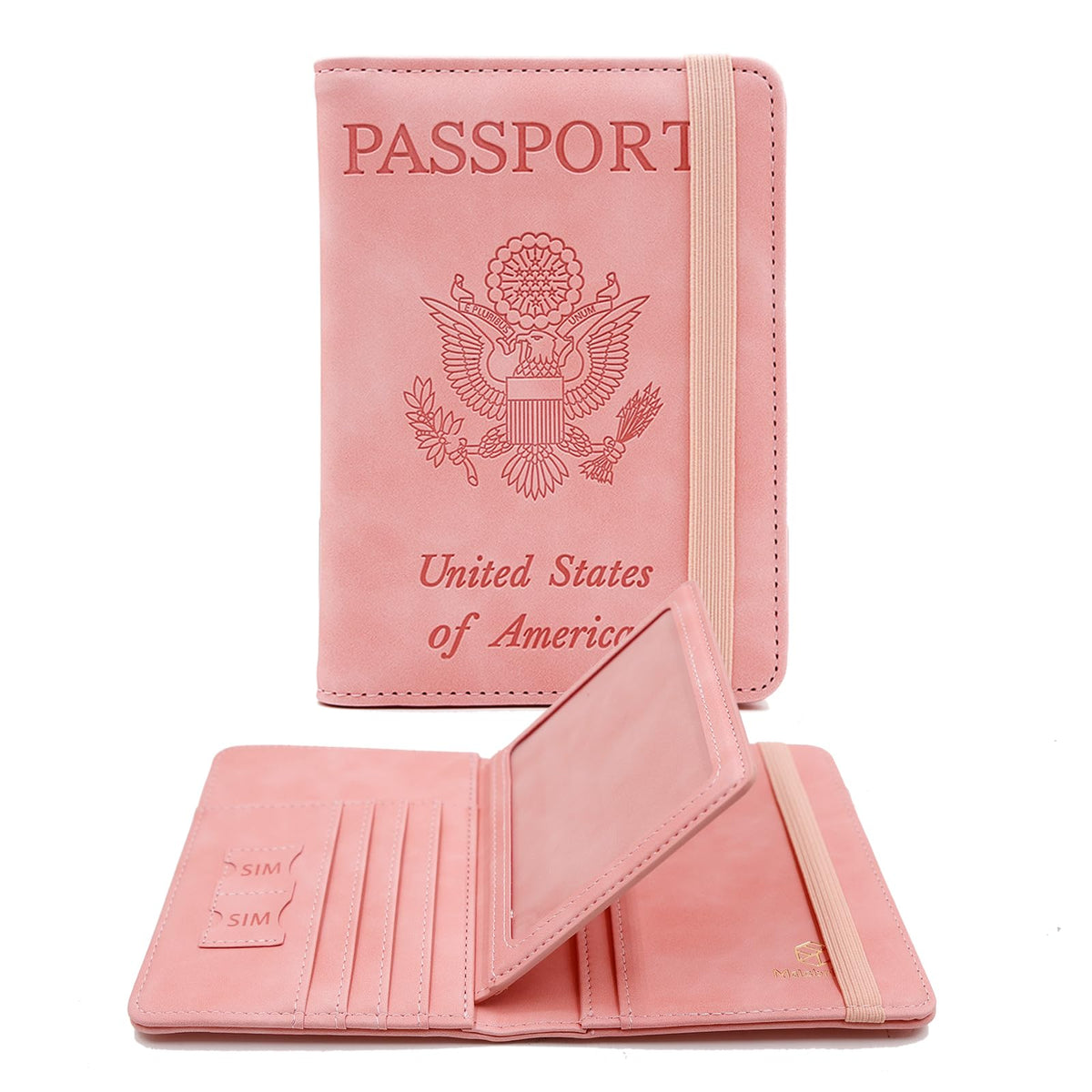 Melsbrinna Rfid Passport Holder for Travel women/Men, Cute Passport Wallet Rfid Blocking Card Slots, Rfid Passport Cover/CaseTravel Wallet, Passport Book Holder (1, Black)
