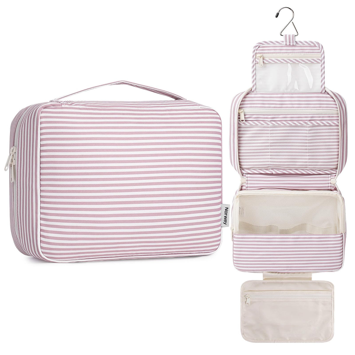 Narwey Hanging Travel Toiletry Bag for Women, Large Makeup Cosmetic Bag