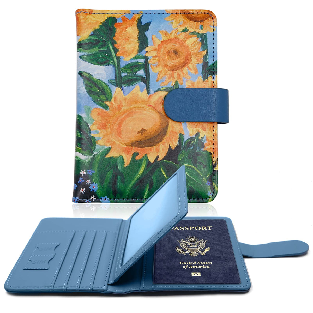 Melsbrinna Rfid Passport Holder for Travel women/Men, Cute Passport Wallet Rfid Blocking Card Slots, Rfid Passport Cover/CaseTravel Wallet, Passport Book Holder (1, Black)