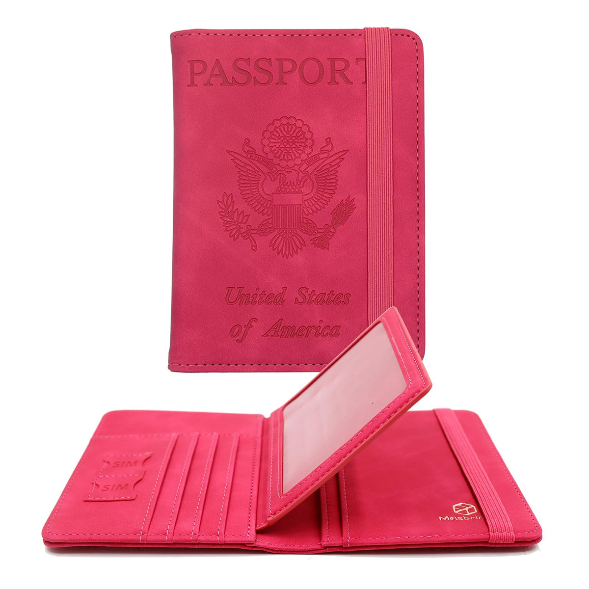 Melsbrinna Rfid Passport Holder for Travel women/Men, Cute Passport Wallet Rfid Blocking Card Slots, Rfid Passport Cover/CaseTravel Wallet, Passport Book Holder (1, Black)