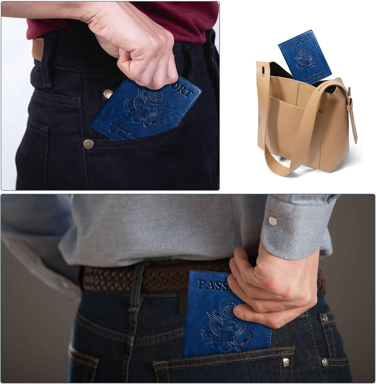 Passport Holder Wallet Cover Case RFID Blocking Slot Travel Accessories