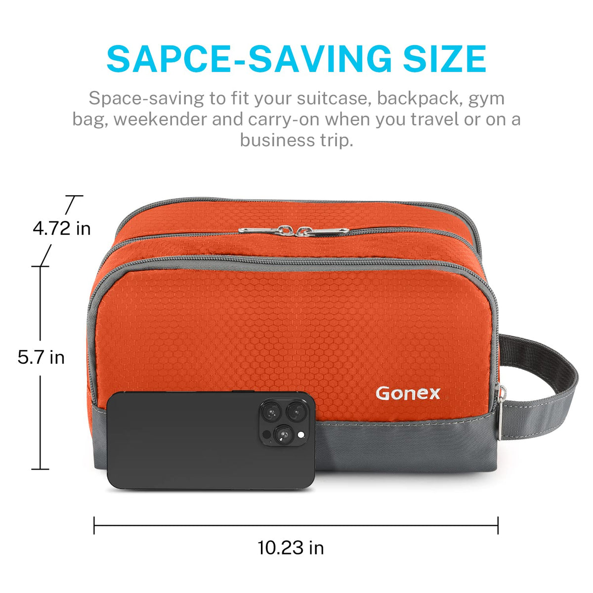 Gonex Travel Toiletry Bag for Men, Water Resistant Dopp Kit for Toiletries