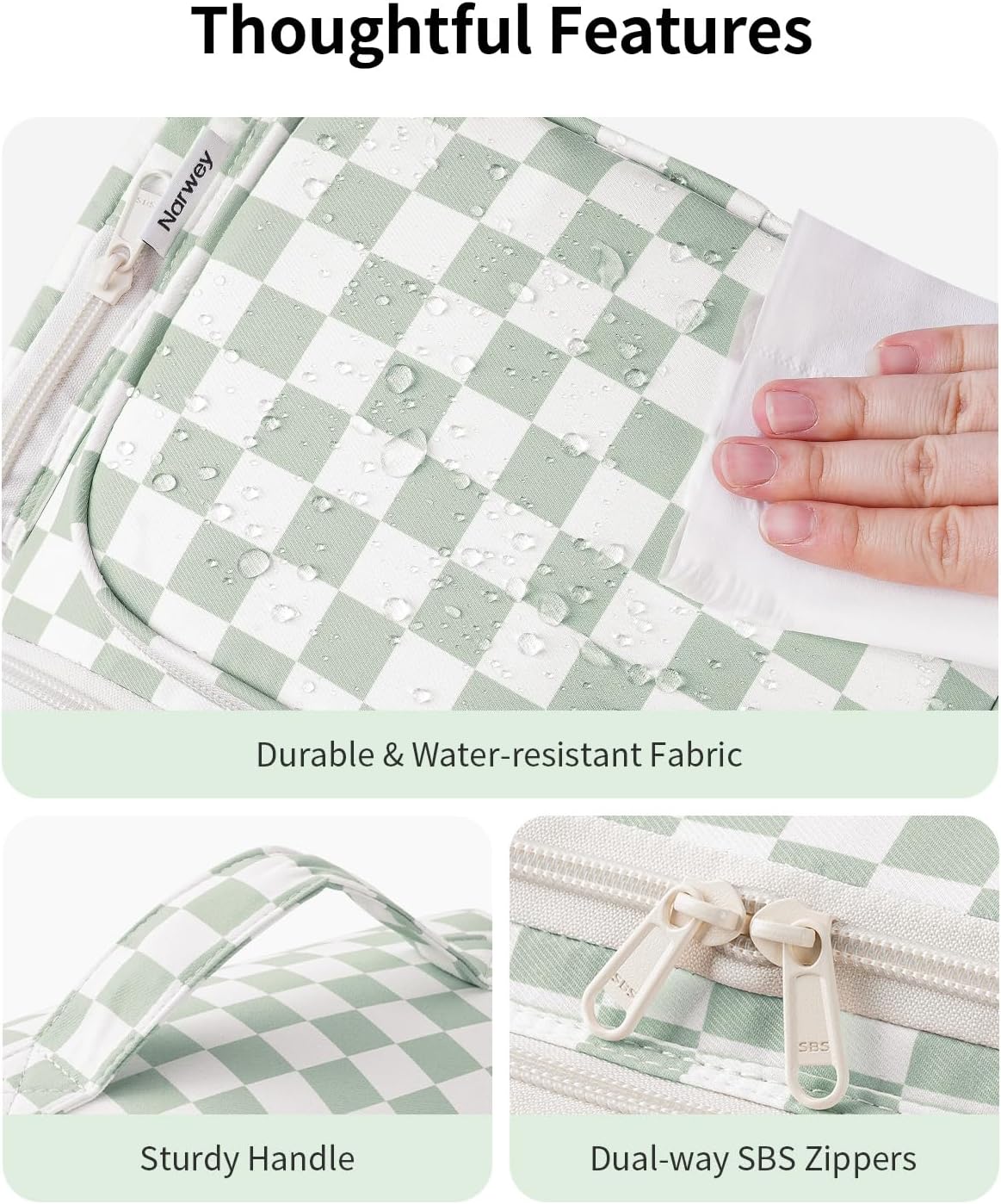 Narwey Hanging Travel Toiletry Bag for Women, Large Makeup Cosmetic Bag