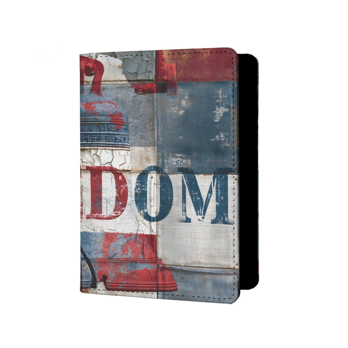 Mens Distressed USA Flag Passport Holder for Travel Womens American Flag Passport Cover Protector with Credit Card Slots Black Brown Orange Onesize