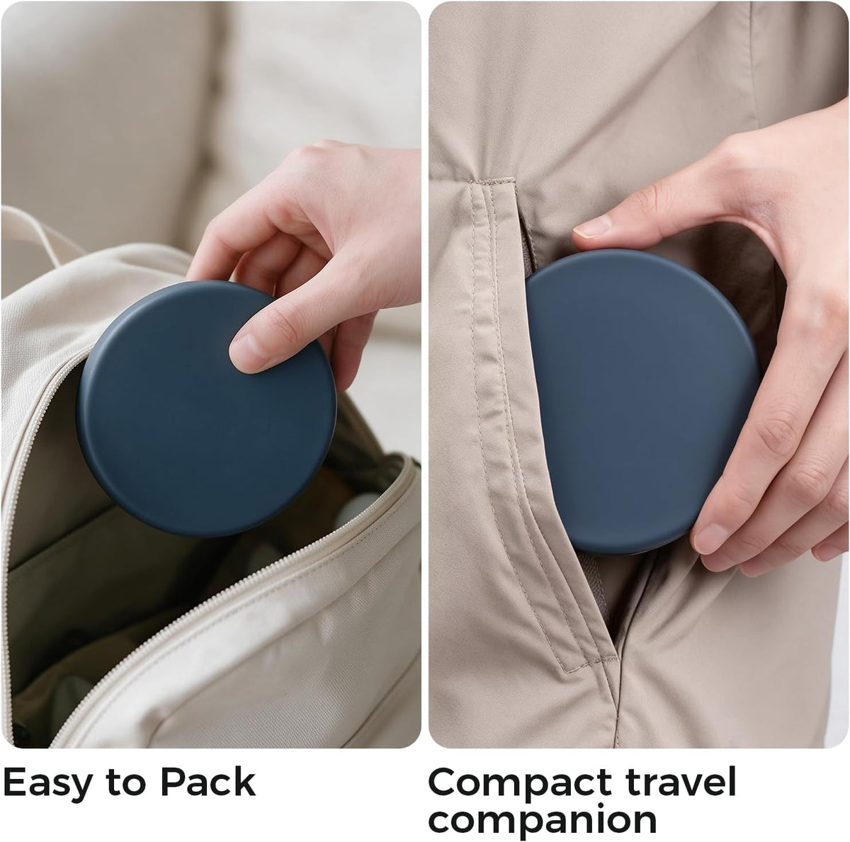 TakeToday Collapsible Cup 8 oz, Foldable with Lid for Travel, Navy