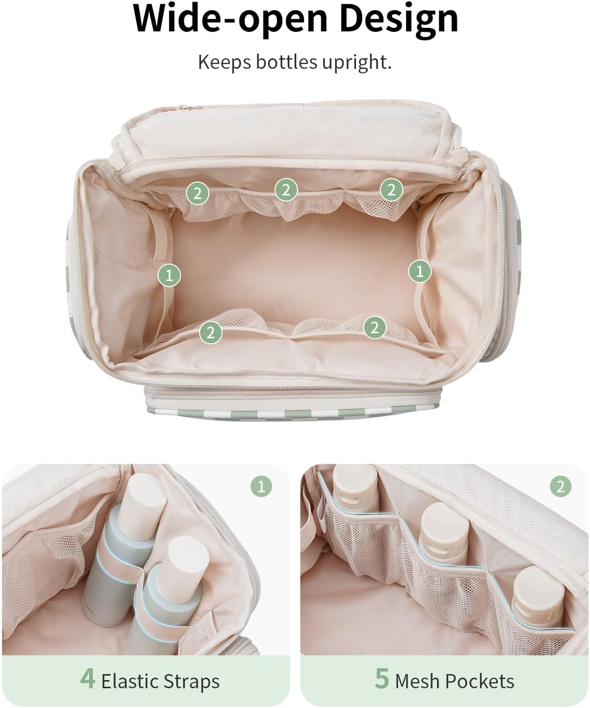 Narwey Hanging Travel Toiletry Bag for Women, Large Makeup Cosmetic Bag