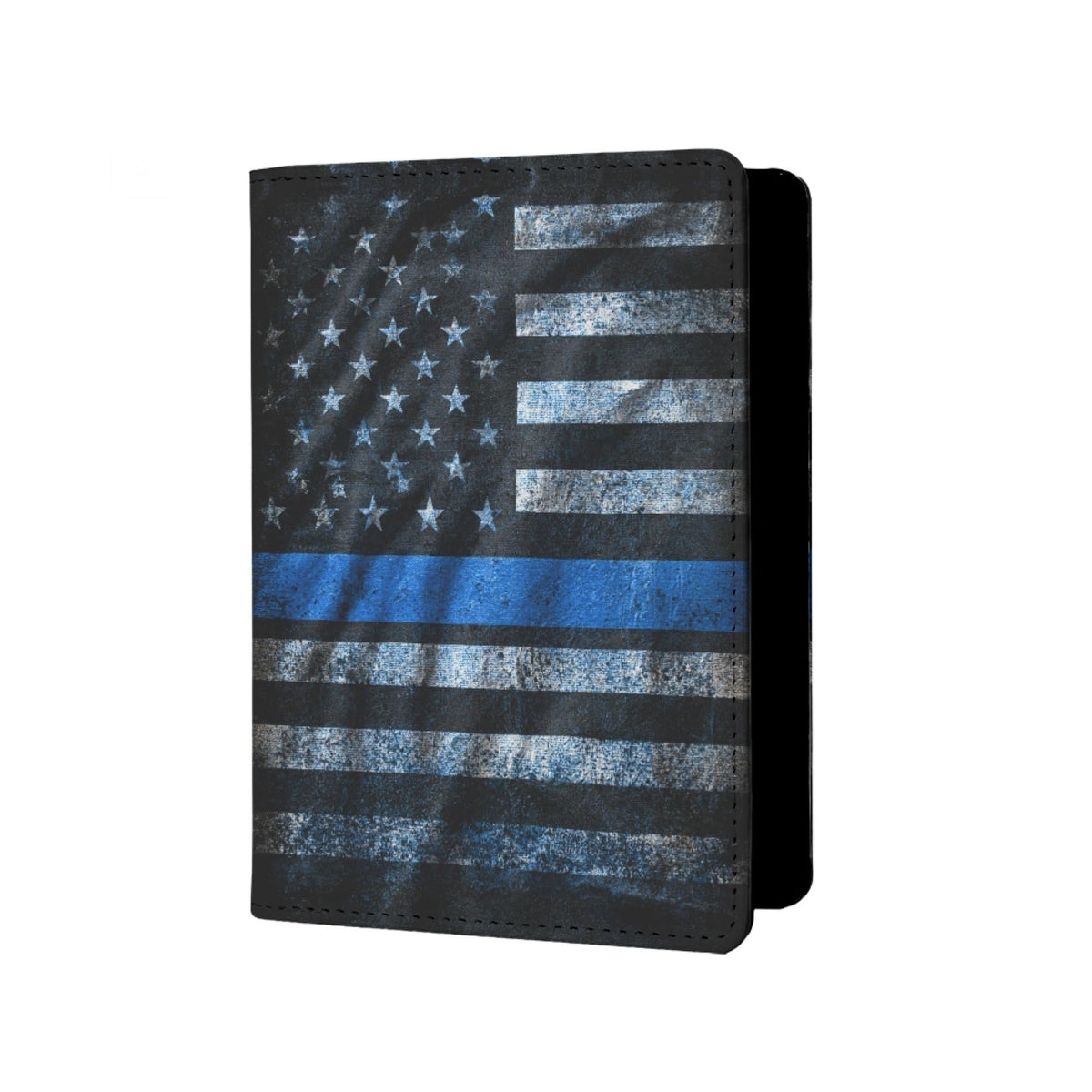 Mens Distressed USA Flag Passport Holder for Travel Womens American Flag Passport Cover Protector with Credit Card Slots Black Brown Orange Onesize