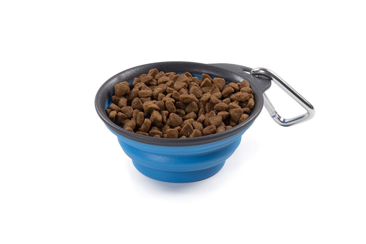 Dexas Pets Collapsible Travel Cup, Small/1 Cup Capacity, Light Gray