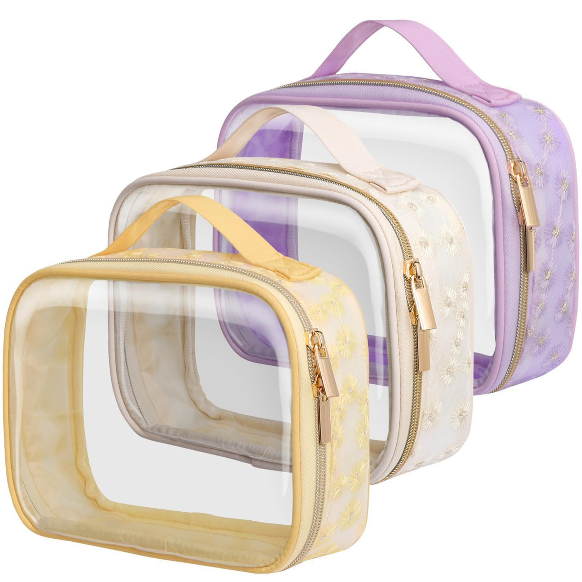 PACKISM TSA Approved Toiletry Bag - Clear Makeup Bag for Travel, Rose Pink