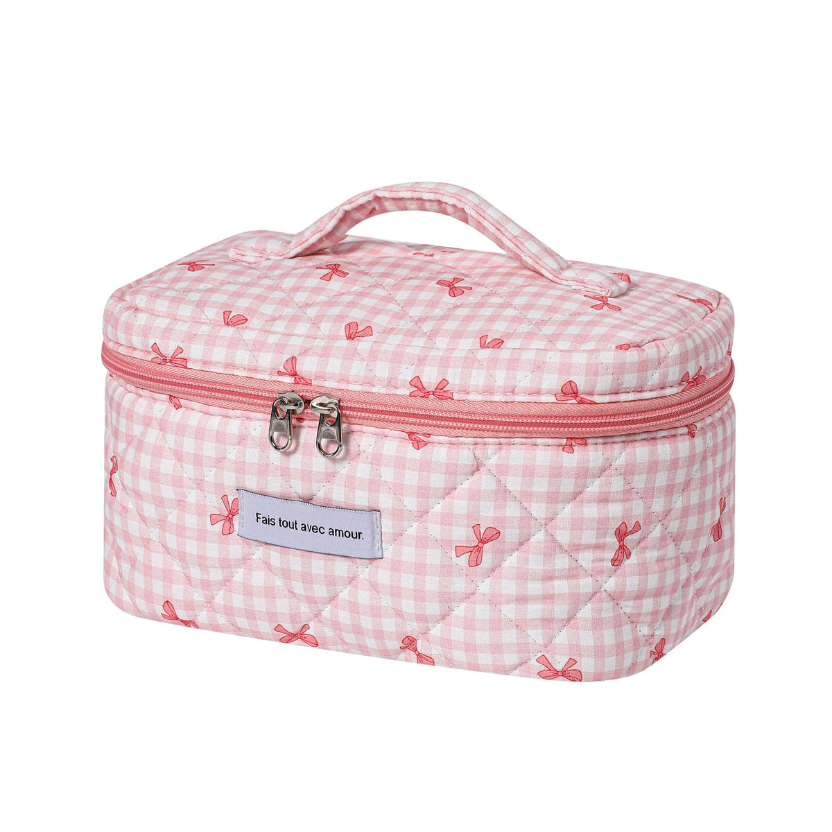 uekeboag Large Travel Quilted Makeup Bag for Women