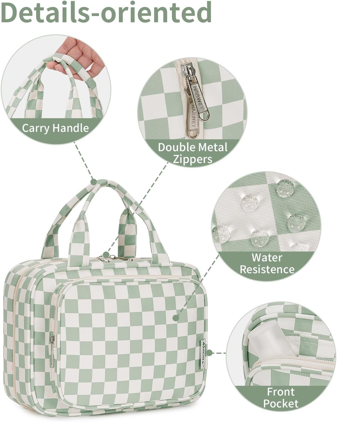 Narwey Hanging Toiletry Bag for Women, Travel Makeup Cosmetic Organizer Bag