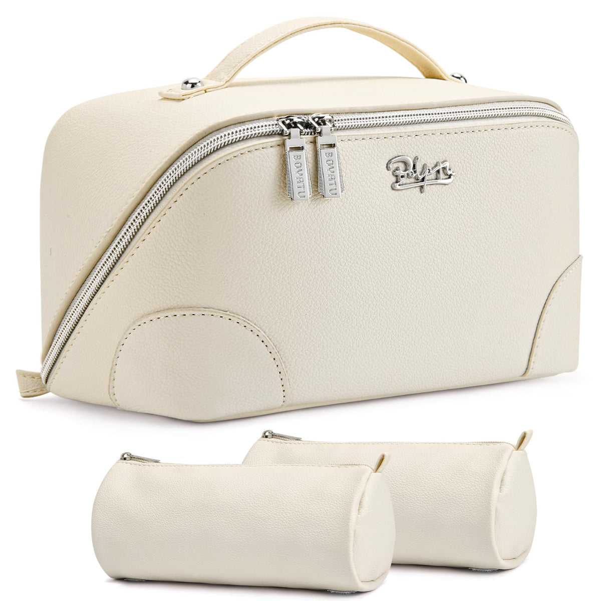 BOYATU Travel Makeup Bag Cosmetic Bags for Women: 3-Piece Make up Bag Set