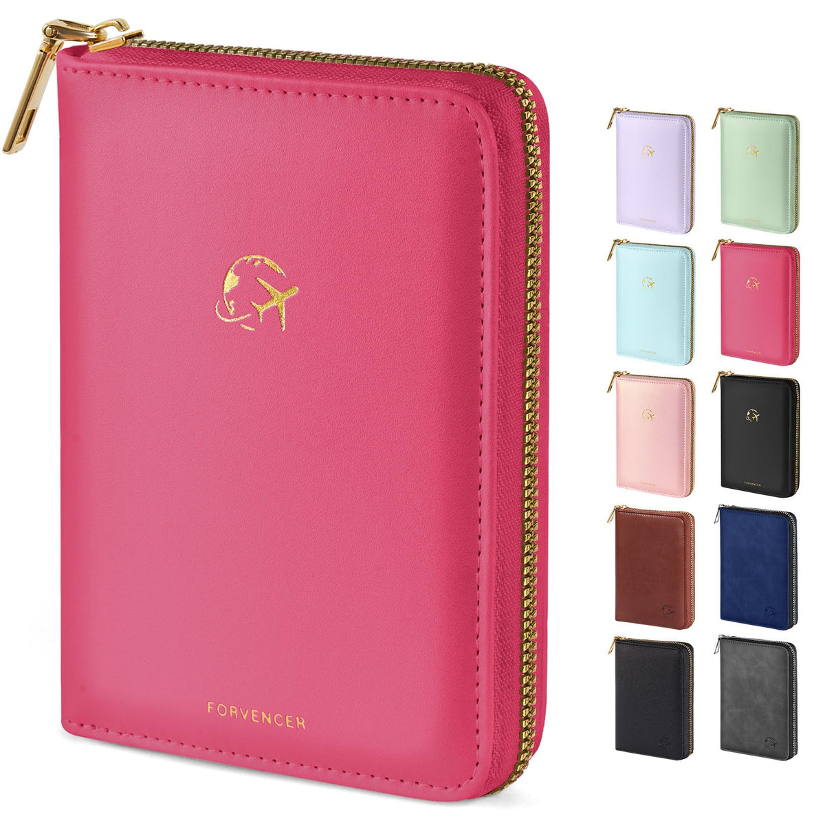 Forvencer Safe Zipper Passport Holder Cover, Passport Wallet for Travel